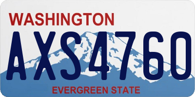 WA license plate AXS4760