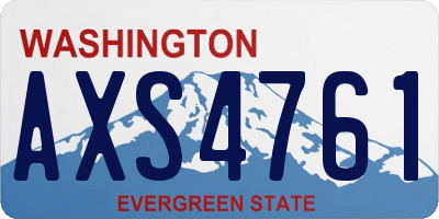 WA license plate AXS4761