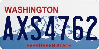 WA license plate AXS4762