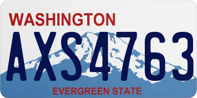 WA license plate AXS4763