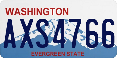 WA license plate AXS4766