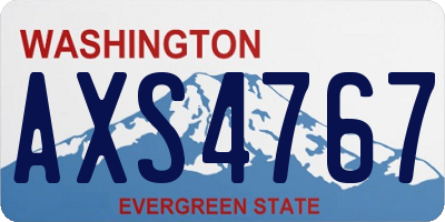 WA license plate AXS4767