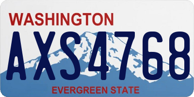 WA license plate AXS4768