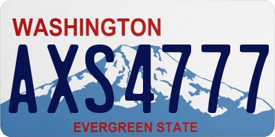 WA license plate AXS4777