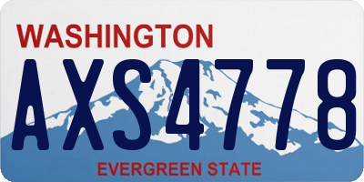 WA license plate AXS4778