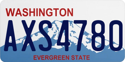 WA license plate AXS4780