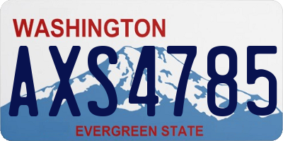 WA license plate AXS4785