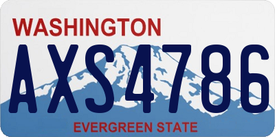 WA license plate AXS4786