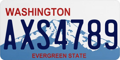 WA license plate AXS4789