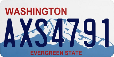 WA license plate AXS4791