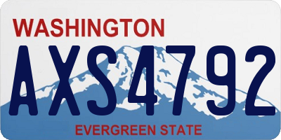 WA license plate AXS4792