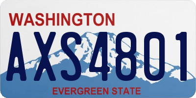 WA license plate AXS4801