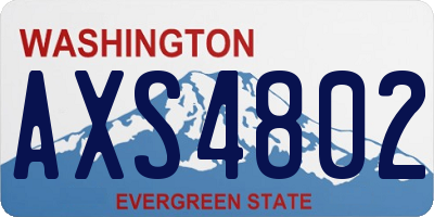 WA license plate AXS4802