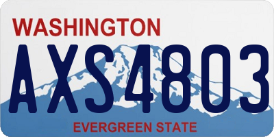 WA license plate AXS4803