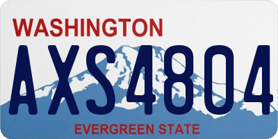 WA license plate AXS4804