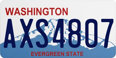 WA license plate AXS4807