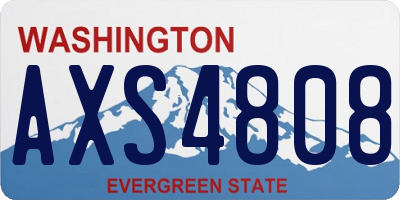 WA license plate AXS4808