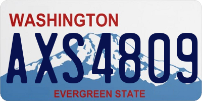 WA license plate AXS4809