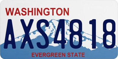 WA license plate AXS4818