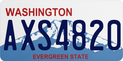 WA license plate AXS4820