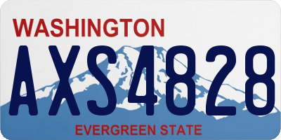 WA license plate AXS4828