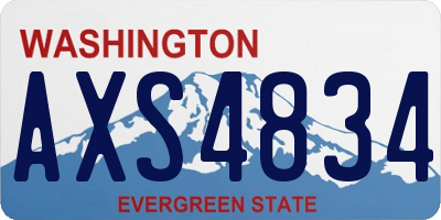 WA license plate AXS4834