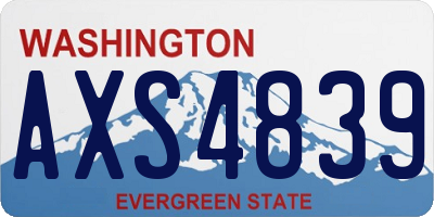 WA license plate AXS4839