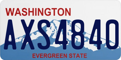 WA license plate AXS4840