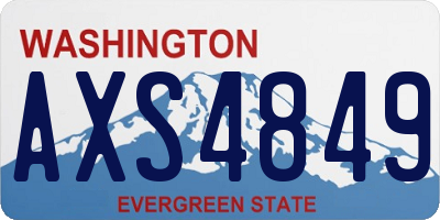 WA license plate AXS4849