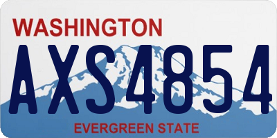 WA license plate AXS4854