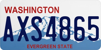 WA license plate AXS4865