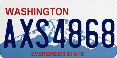WA license plate AXS4868