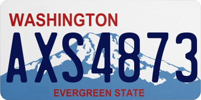 WA license plate AXS4873