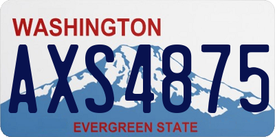 WA license plate AXS4875
