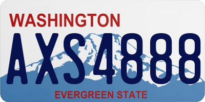WA license plate AXS4888