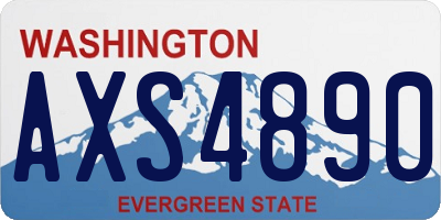 WA license plate AXS4890