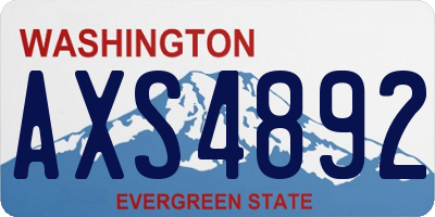 WA license plate AXS4892