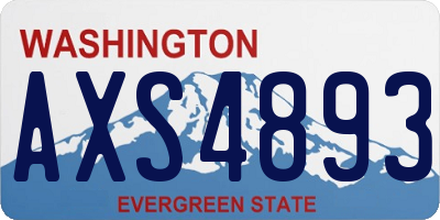 WA license plate AXS4893