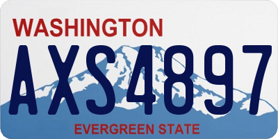 WA license plate AXS4897