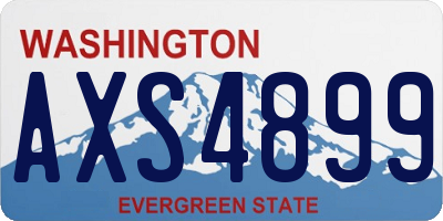 WA license plate AXS4899