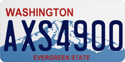 WA license plate AXS4900