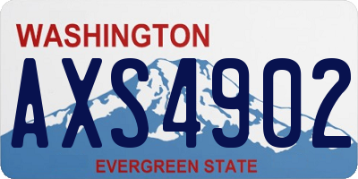 WA license plate AXS4902
