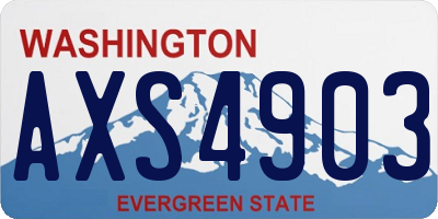 WA license plate AXS4903