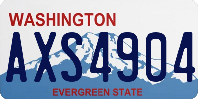 WA license plate AXS4904