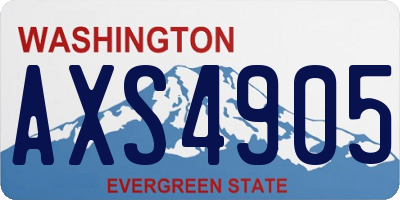 WA license plate AXS4905