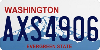 WA license plate AXS4906