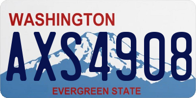 WA license plate AXS4908