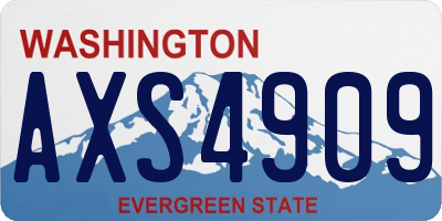 WA license plate AXS4909