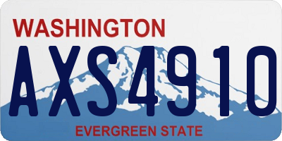 WA license plate AXS4910