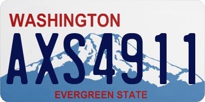 WA license plate AXS4911